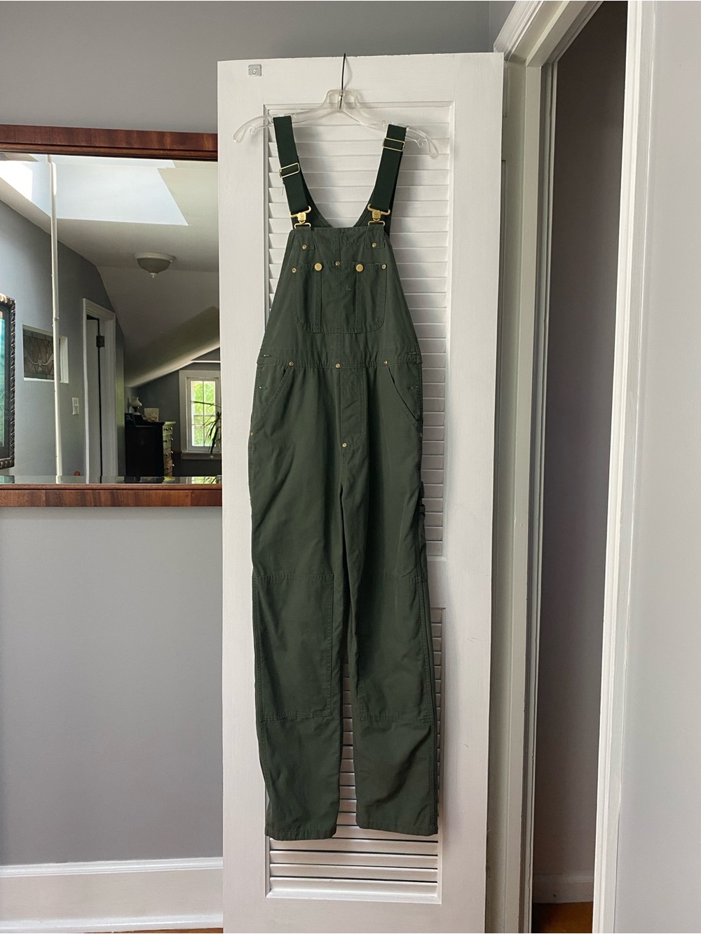 Women's Forest Green Utility Overalls with Adjustable Straps